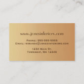 アールデコシェルパターン、銅およびチョコレートブラウン 名刺 (裏面)