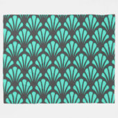 アールデコシェル形状 フリースブランケット (正面(横))