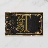 アールデコシエレガントックブラック金ゴールド美容師 名刺 (正面)