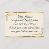 アールデコシエレガントックブラック金ゴールド美容師 名刺 (裏面)