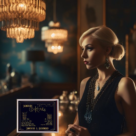 アールデコシグネチャコク結婚テールのバー記号 ポスター