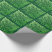 アールデコシダ模様 – 緑の色合い ラッピングペーパー (角)