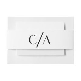 アールデコシック白黒モノグラム結婚ズ 招待状ベリーバンド