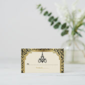 アールデコシャンデリア黒、金ゴールド結婚の座席表 プレイスカード (スタンド正面)