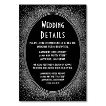 アールデコシルバーウェディングレセプションカード