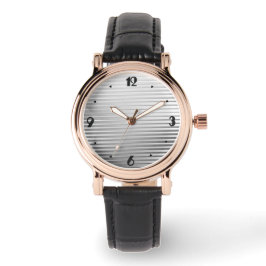 アールデコシルバーサテンストライプズ 腕時計