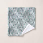 アールデコシルバーティール(緑がかった色)グラフィック バスタオルセット (ウォッシュタオル)