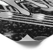 アールデコシルバー結婚の記念日パーティー歓迎 ポスター (角)