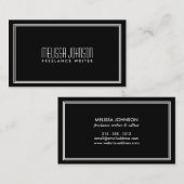 アールデコシンプルエレガンススタイルブラック/ホワイト 名刺 (正面/裏面)