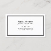 アールデコシンプルエレガンススタイルホワイト/ブラック 名刺 (裏面)