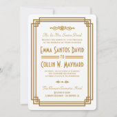 アールデコシンプルホワイト結婚式招待状 招待状 (正面)