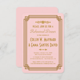 アールデコシンプルリハーサルディナー招待状 招待状