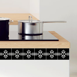 アールデコシンプル白黒幾何縁ど03 タイル