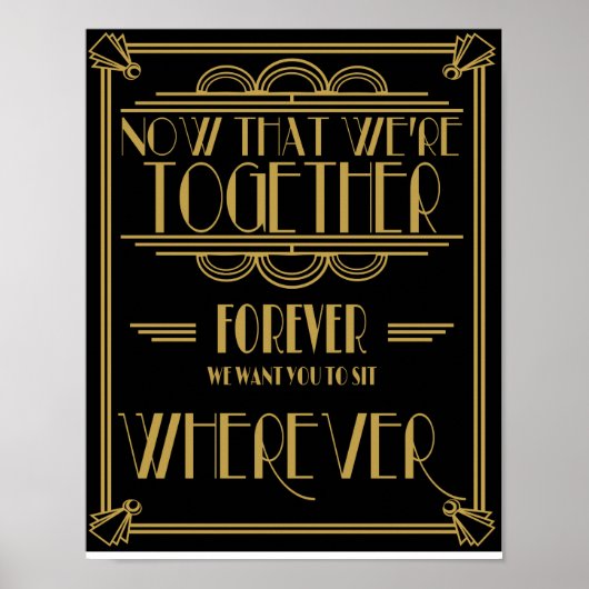 アールデコシーティングプランシットどこでもプリント ポスター (正面)