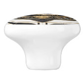 アールデコシーホース白黒と金ゴールドシーホース セラミックノブ (側面)