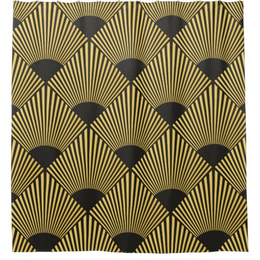 アールデコシームレスパターン シャワーカーテン (正面)