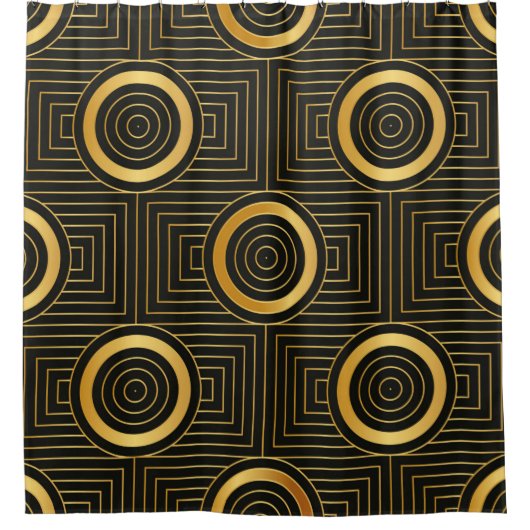 アールデコシームレスヴィンテージ壁紙 シャワーカーテン (正面)