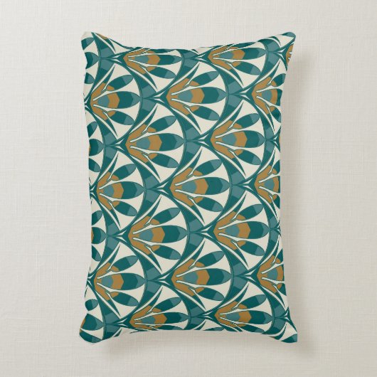 アールデコシームレス抽象芸術フローラルパターン。デコールe アクセントクッション (正面(垂直))