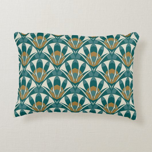 アールデコシームレス抽象芸術フローラルパターン。デコールe アクセントクッション (裏面)