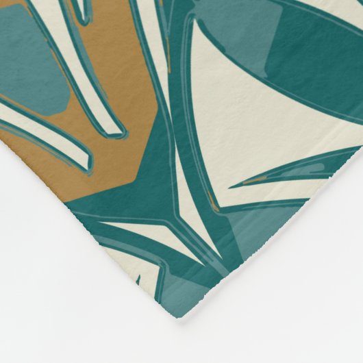 アールデコシームレス抽象芸術フローラルパターン。デコールe フリースブランケット (角)