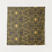 アールデコシームレス豪華な幾何学的パターン。ゴールデン タペストリー (正面(横))