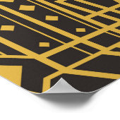 アールデコシームレス豪華な幾何学的パターン。ゴールデン ポスター (角)