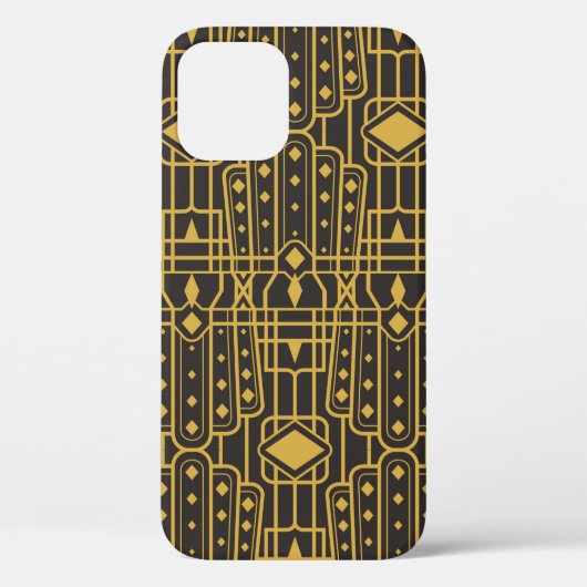 アールデコシームレス豪華な幾何学的パターン。ゴールデン Case-Mate iPhoneケース (裏面)