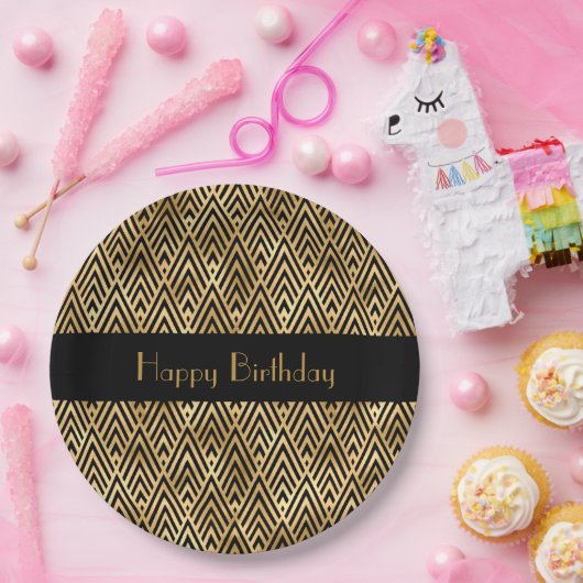 アールデコジオメトリックなカスタマイズ可能パーティー ペーパープレート (パーティー)