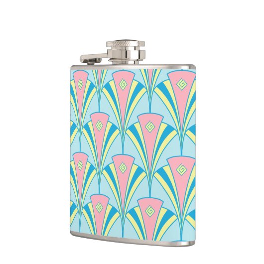 アールデコジオメトリックパステルファンデザイン フラスク (左)