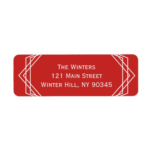 アールデコジオメトリックホリデー住所 シール (正面)