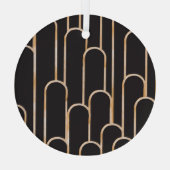 アールデコジオメトリ：金ゴールド水彩壁紙 ガラスオーナメント (裏面)