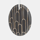 アールデコジオメトリ：金ゴールド水彩壁紙 ガラスオーナメント (正面左)