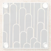 アールデコジオメトリ：金ゴールド水彩壁紙 ガラスコースター (裏面)