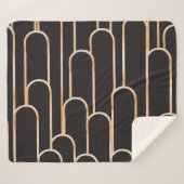 アールデコジオメトリ:金ゴールド水彩壁紙 シェルパブランケット (正面(横))