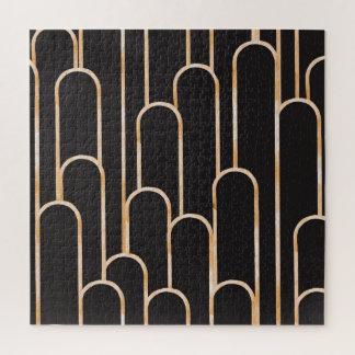 アールデコジオメトリ：金ゴールド水彩壁紙 ジグソーパズル