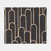 アールデコジオメトリ：金ゴールド水彩壁紙 フリースブランケット (正面(横))