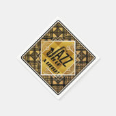 アールデコジャズサックス黒金ゴールド音楽 スタンダードカクテルナプキン (角)