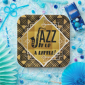 アールデコジャズサックス黒金ゴールド音楽 ペーパープレート (パーティー)