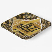 アールデコジャズサックス黒金ゴールド音楽 ペーパープレート (傾斜あり)