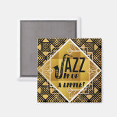 アールデコジャズサックス黒金ゴールド音楽 マグネット (正面/裏面)