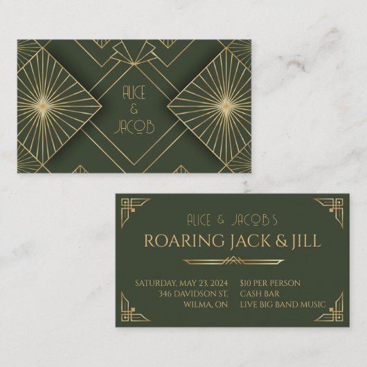 アールデコジャックとジル・スタッグとドー・スイングチケット 名刺 (正面/裏面)