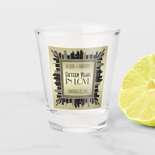 アールデコスアニバ結婚リーシャンパン金ゴールドギャツビー ショットグラス (正面)