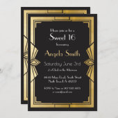 アールデコスイート16パーティーギャツビーブラック招待状1920年代 招待状 (正面/裏面)