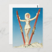 アールデコスキーブロンデピンアップ ポストカード (正面/裏面)