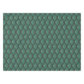 アールデコスタイルのティール（緑がかった色）緑色 テーブルクロス (正面(横))