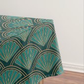 アールデコスタイルのティール（緑がかった色）緑色 テーブルクロス (インサイチュ)