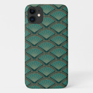 アールデコスタイルのティール(緑がかった色)緑色 iPhone 11 ケース