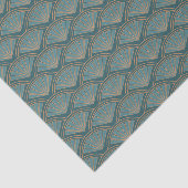 アールデコスタイルのティール(緑がかった色)青色 薄葉紙 (詳細)