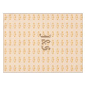 アールデコスタイルの花模様モノグラムの テーブルクロス (正面(横))