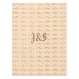 アールデコスタイルの花模様モノグラムの テーブルクロス